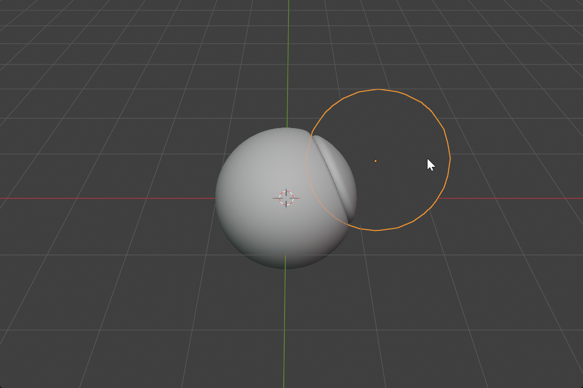 Slice cutting an object into two volumes