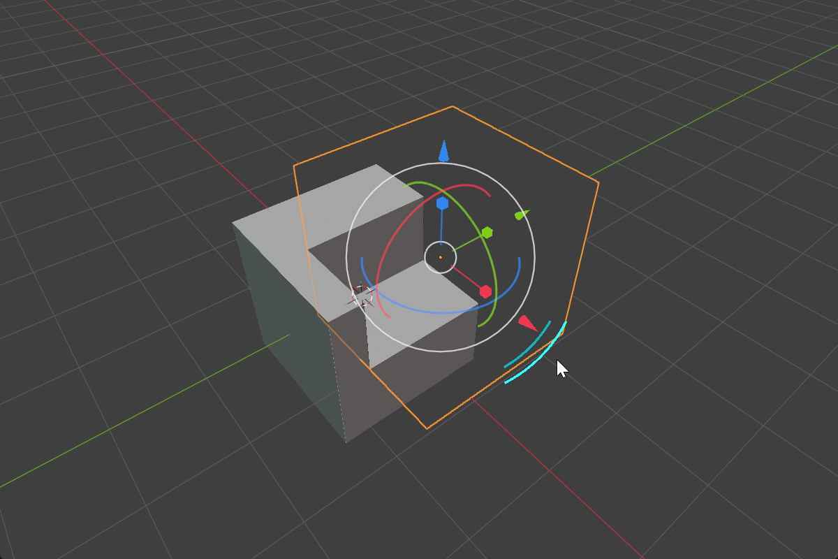 Blend radius gizmo smoothing a boolean seam into a fillet