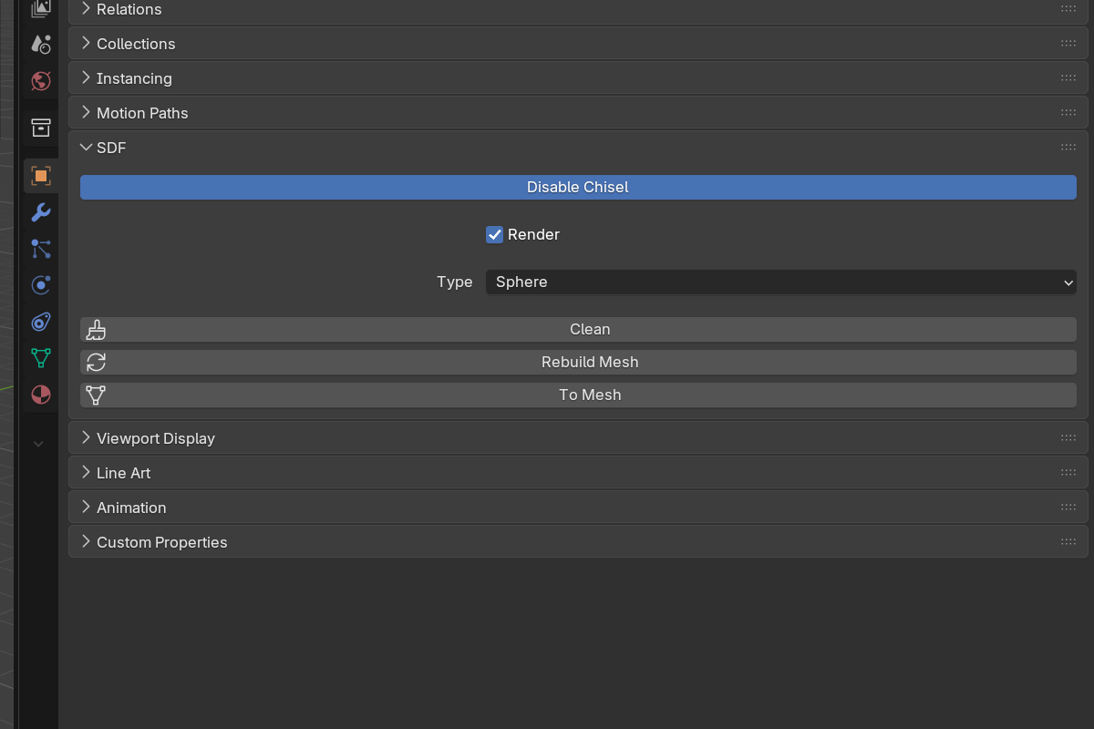 Object SDF settings