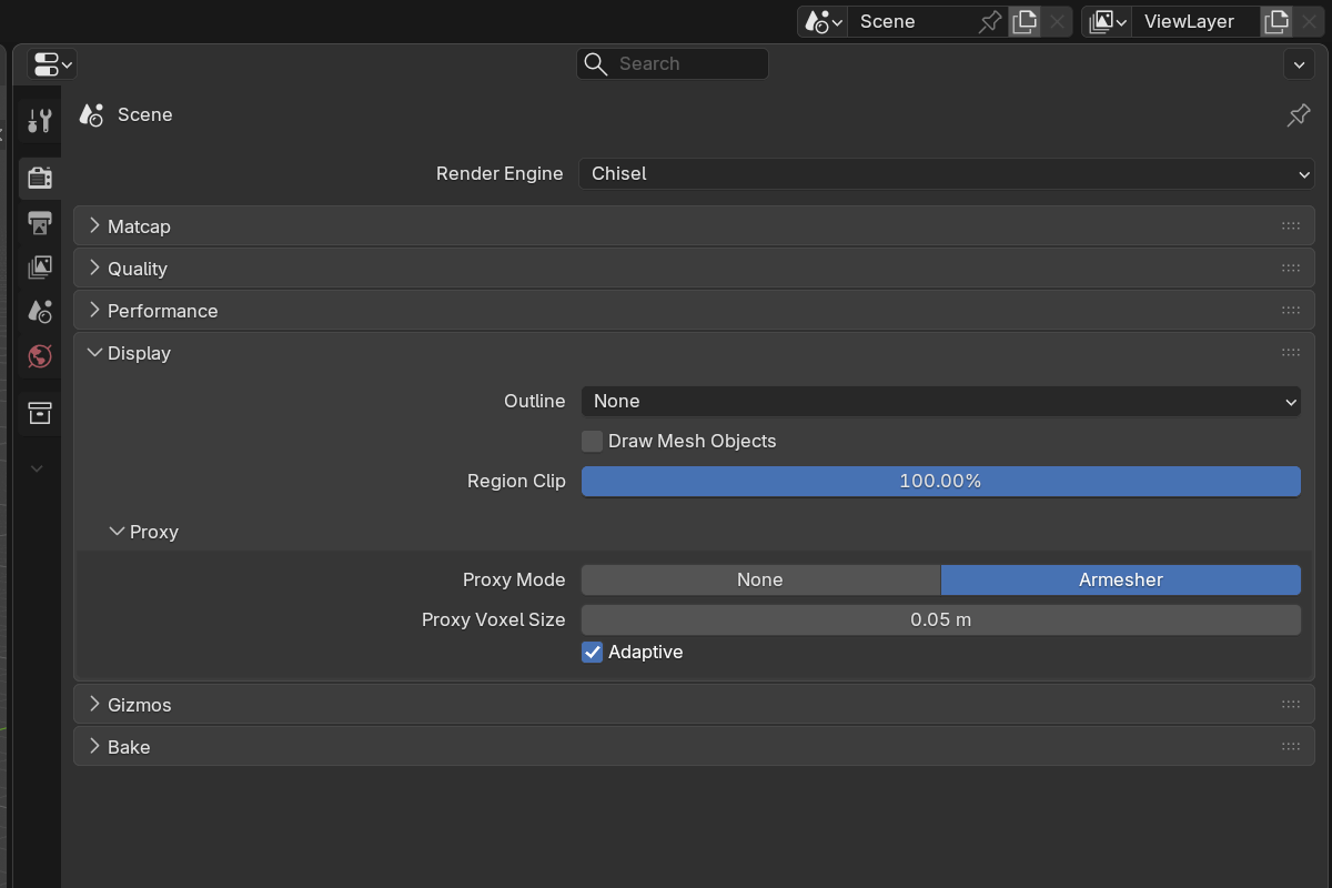 Display settings