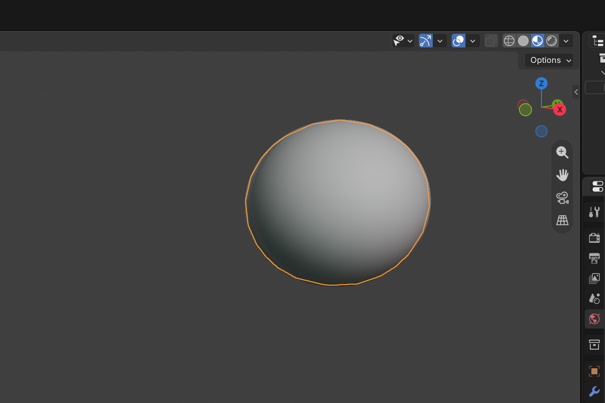 Default matcap shading, no per-object colors set