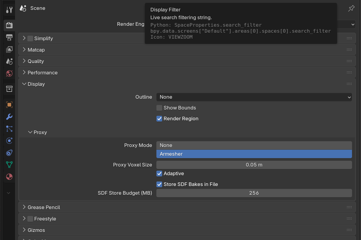 Display settings